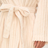 Bathrobe Jacqueared Fleece, White