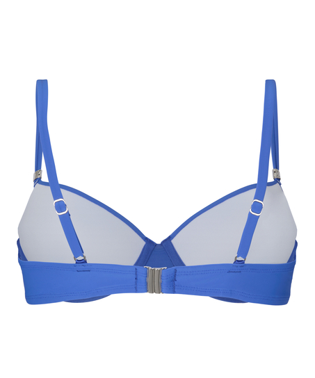 Luxe Padded Underwired Bikini Top, Blue