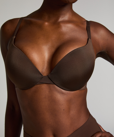 Smooth Padded Underwired Push-Up Bra, Brown
