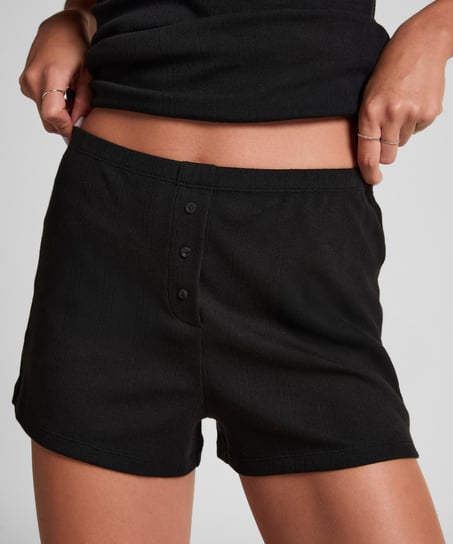 Pointelle shorts, Black