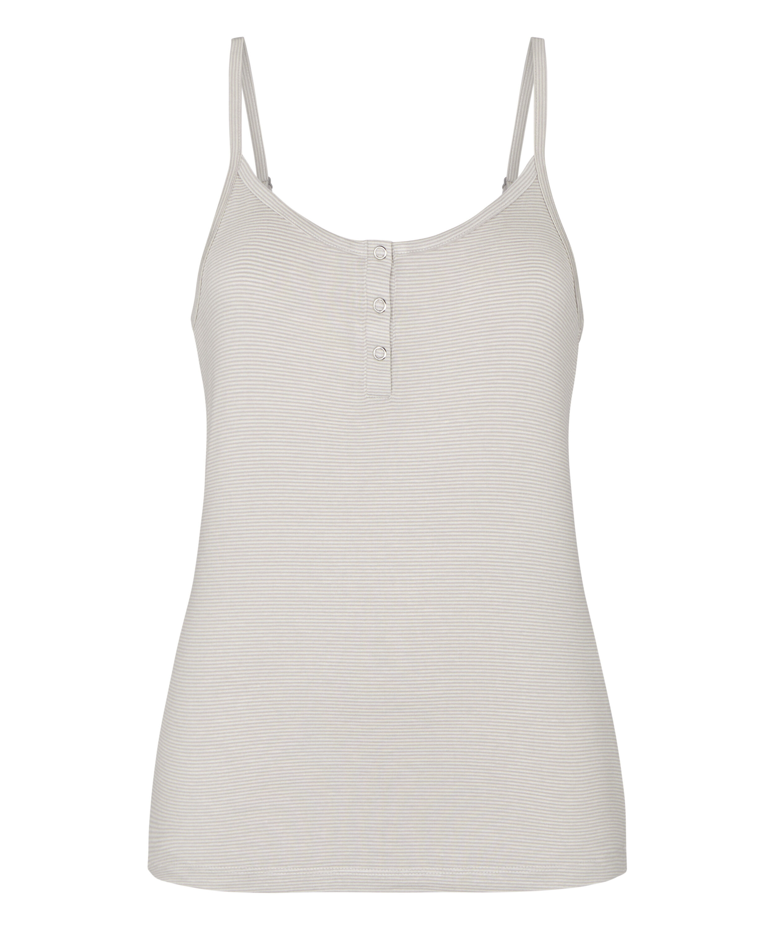 Pyjama Cami Striped Henley, Gray