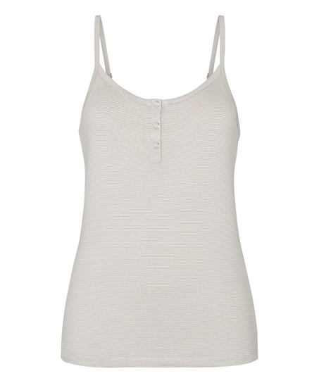 Pyjama Cami Striped Henley, Gray