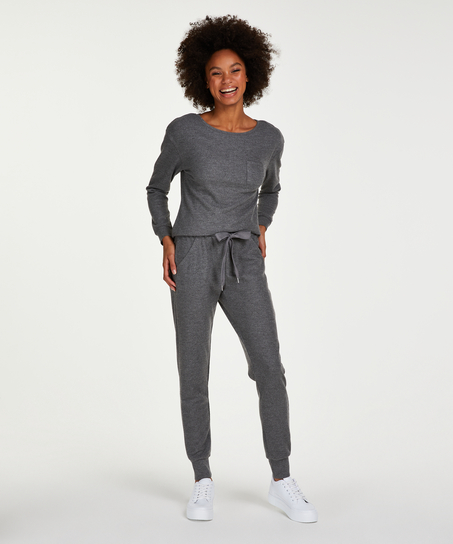 Waffle pyjama set, Gray