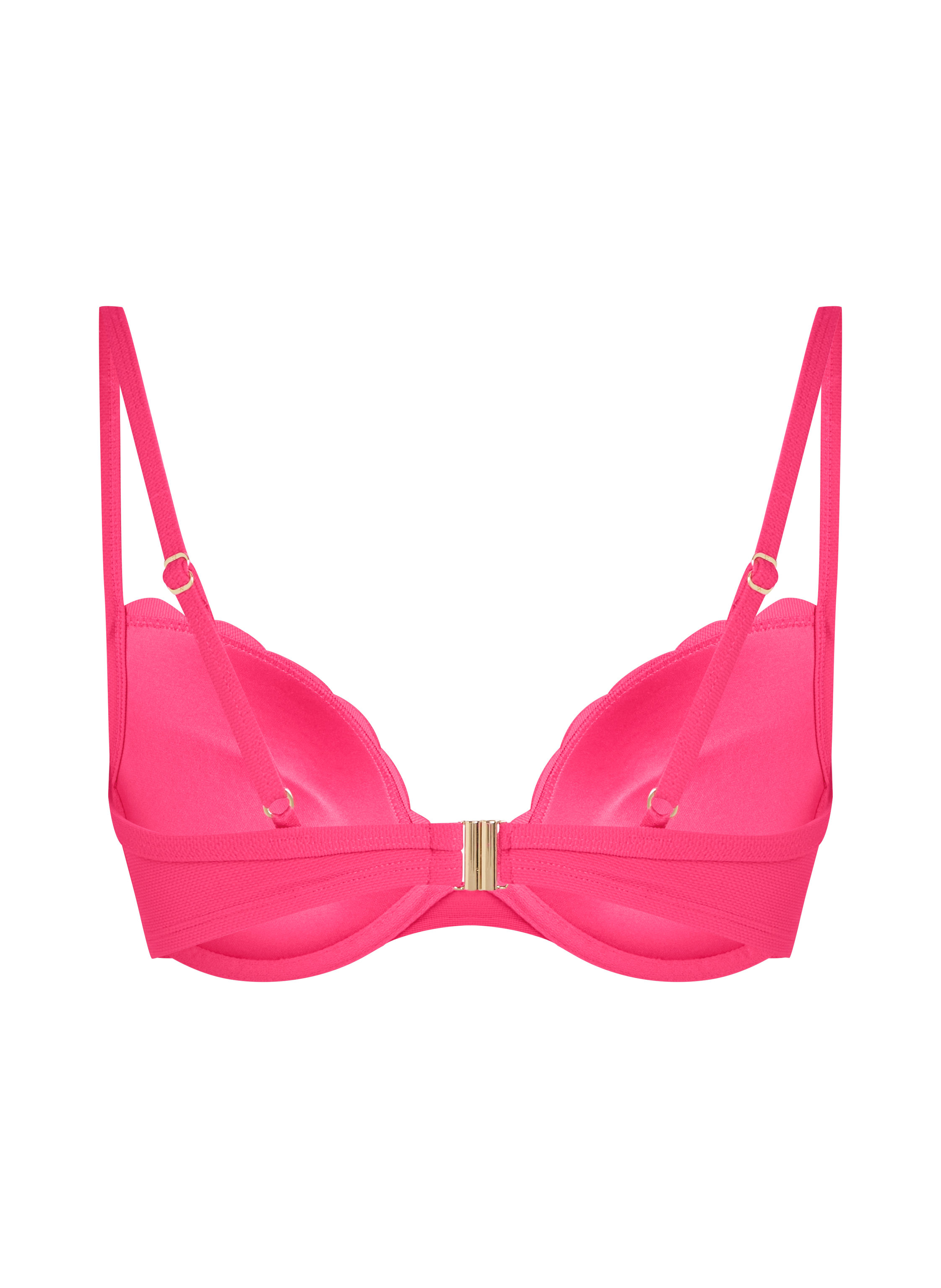Scallop push-up underwired bikini top Cup A - E, Pink, main