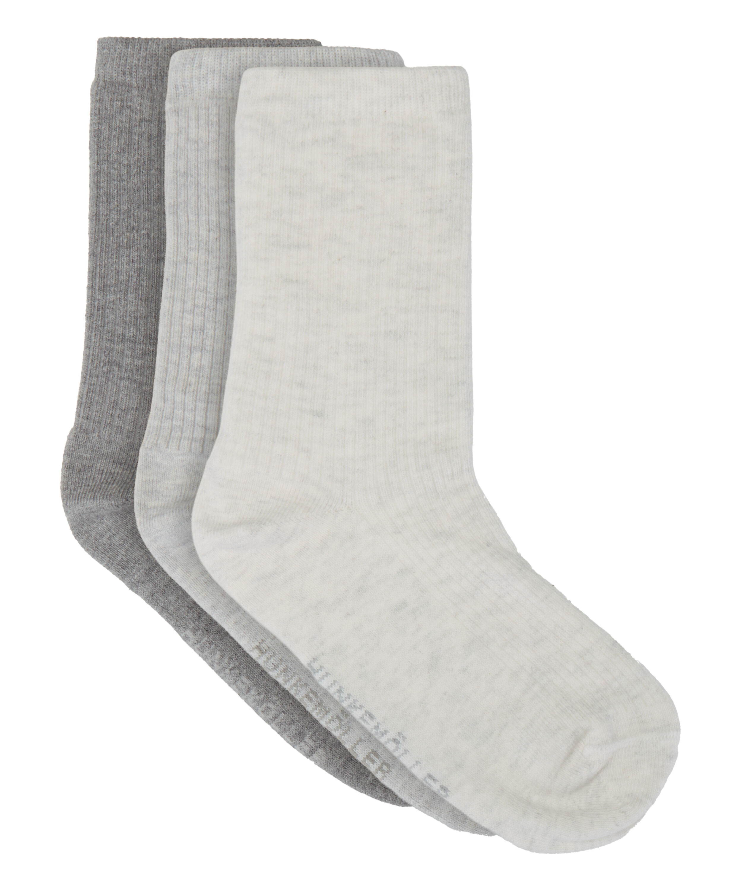 3-Pack Cotton Crew Socks, Gray