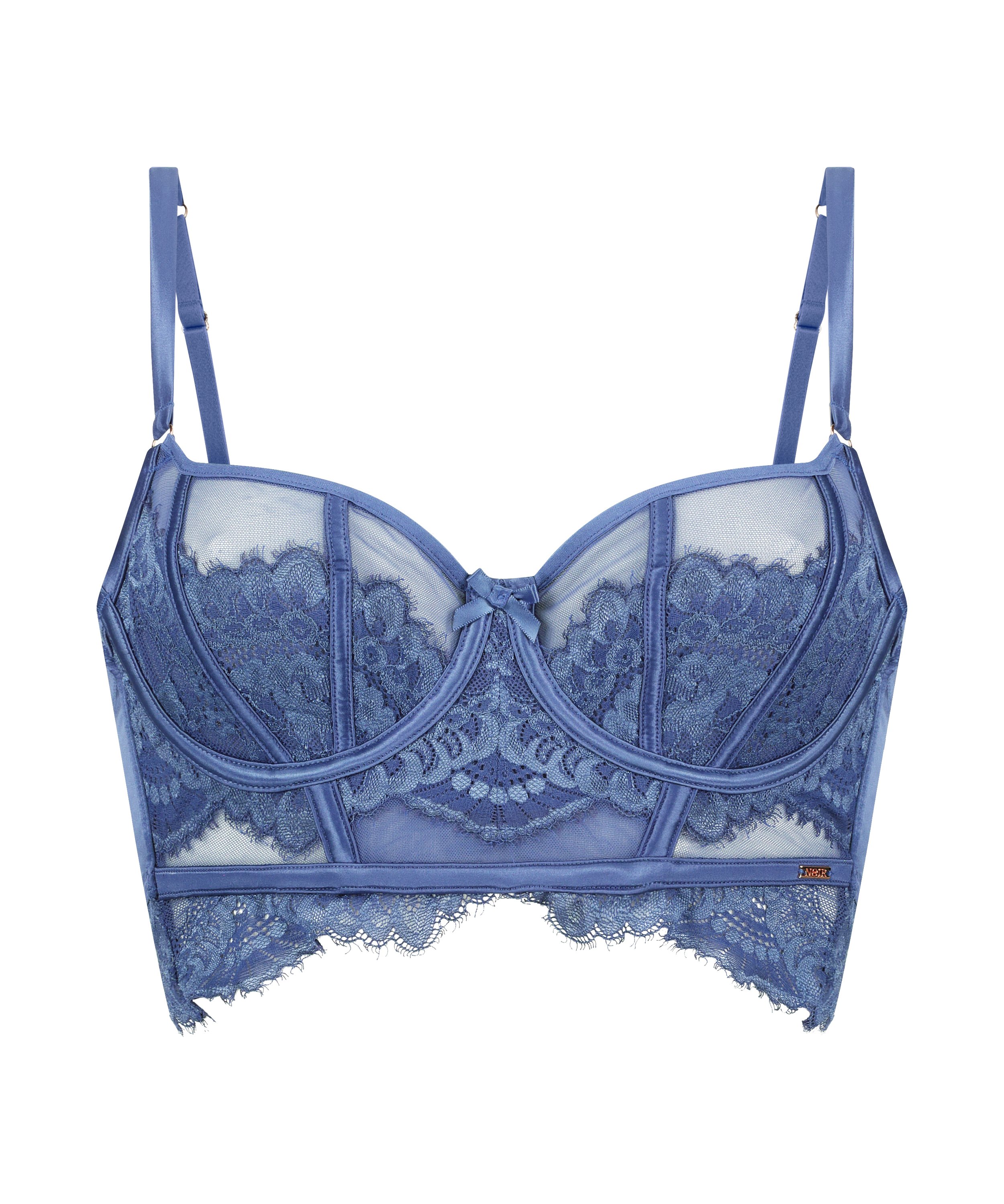 Daan Non-Padded Longline Underwired Bra, Blue, main