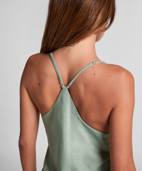 Ayla Satin Cami Top, Green