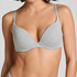 Cotton Padded Underwired Push-Up Bra, Grey