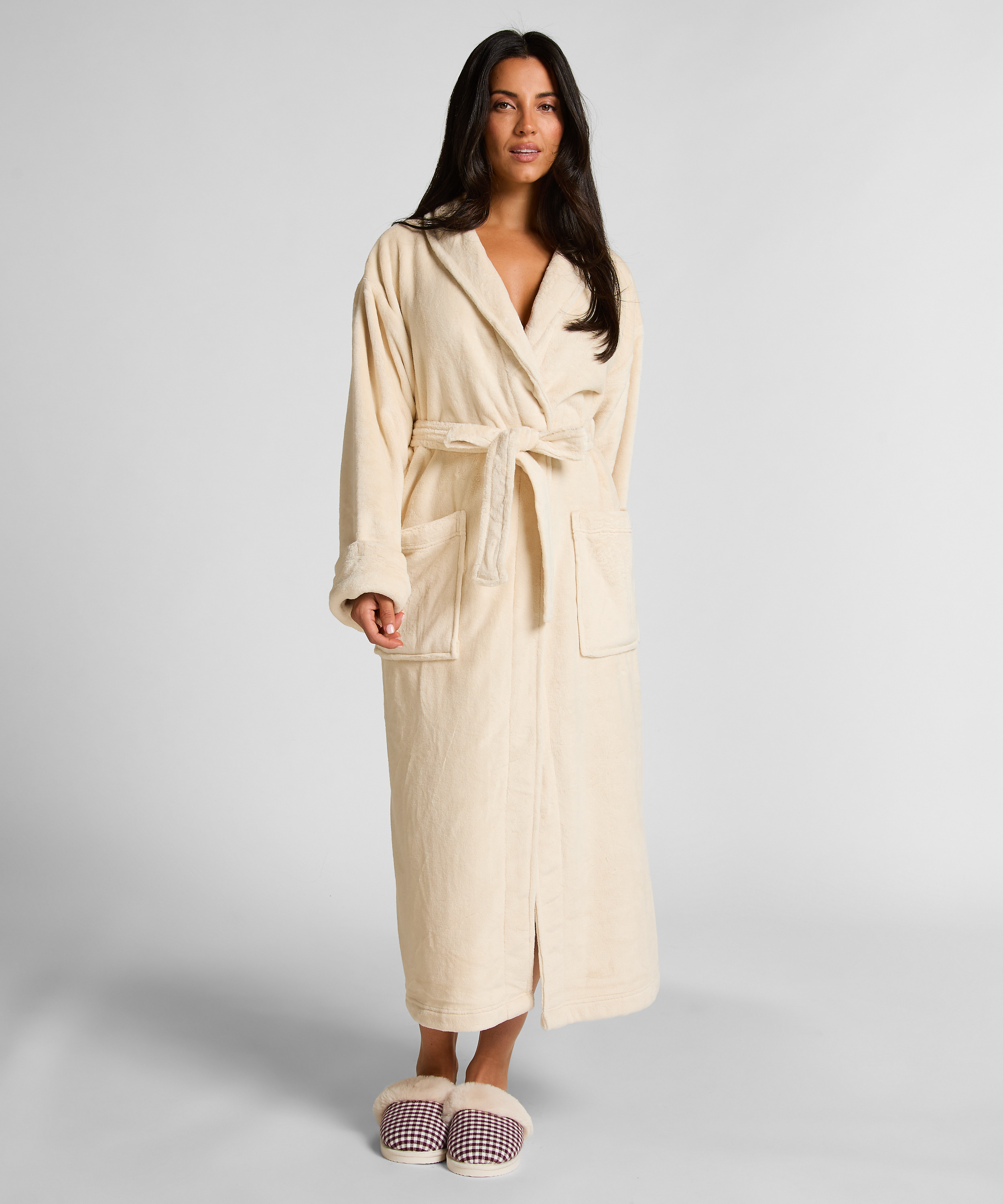 Soft Fleece Bathrobe, White, main