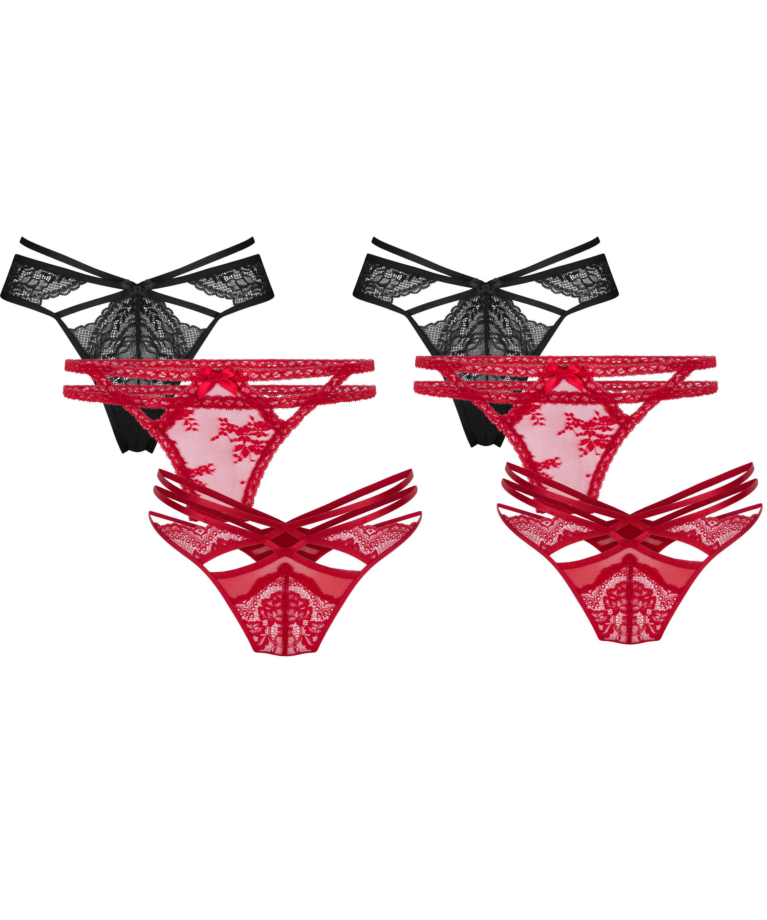 6-Pack Thong, Red, main