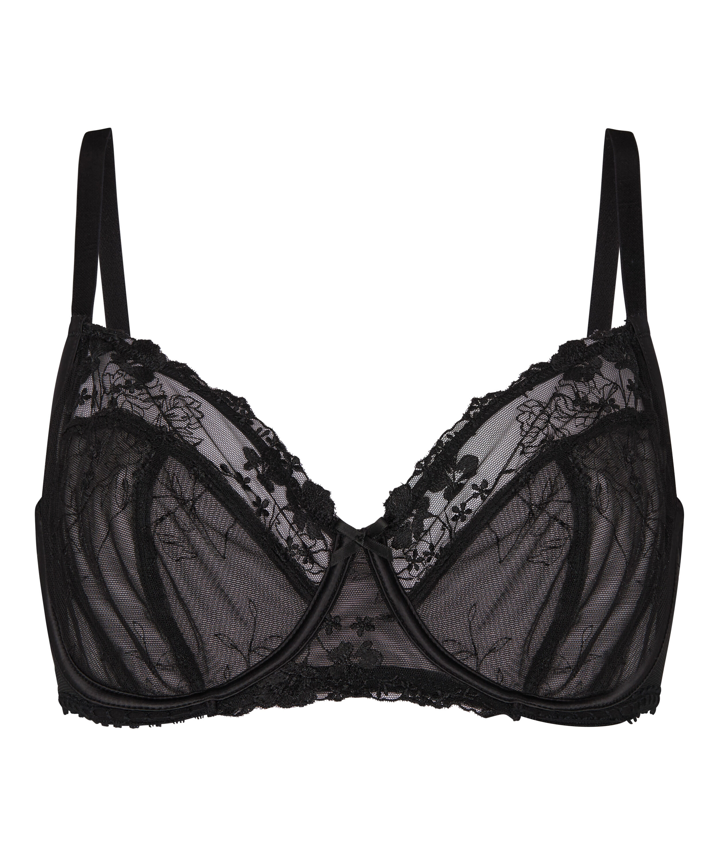 Non-Padded Underwired Bra Peonie, Black