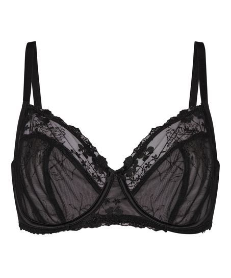 Non-Padded Underwired Bra Peonie, Black