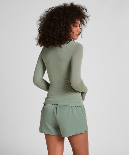 super soft Lace V-Neck shirt with Cashmere, Green