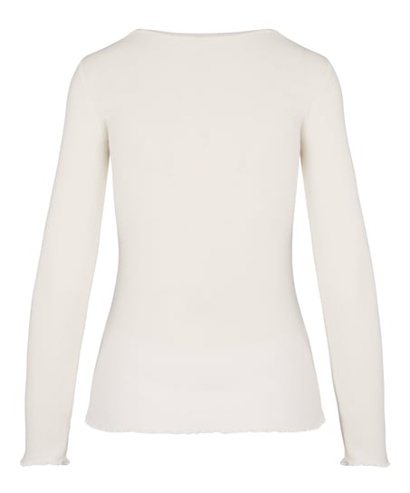 Long-Sleeved Pyjama Top, White