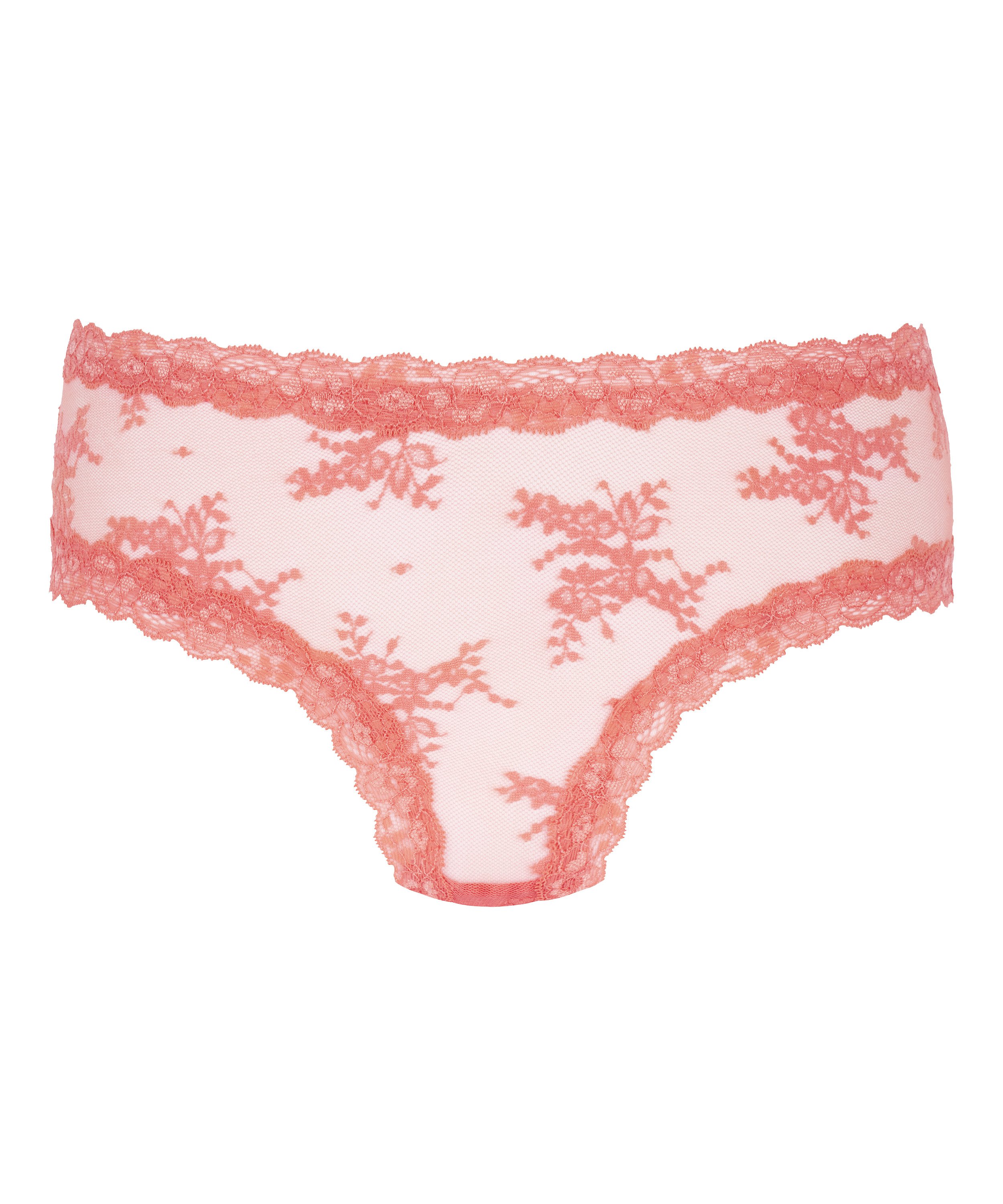 V-shaped Brazilian knickers mesh, Pink, main
