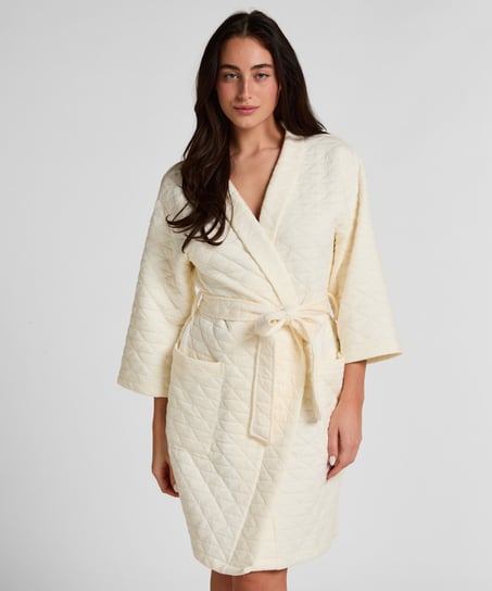 Quilted Robe, White