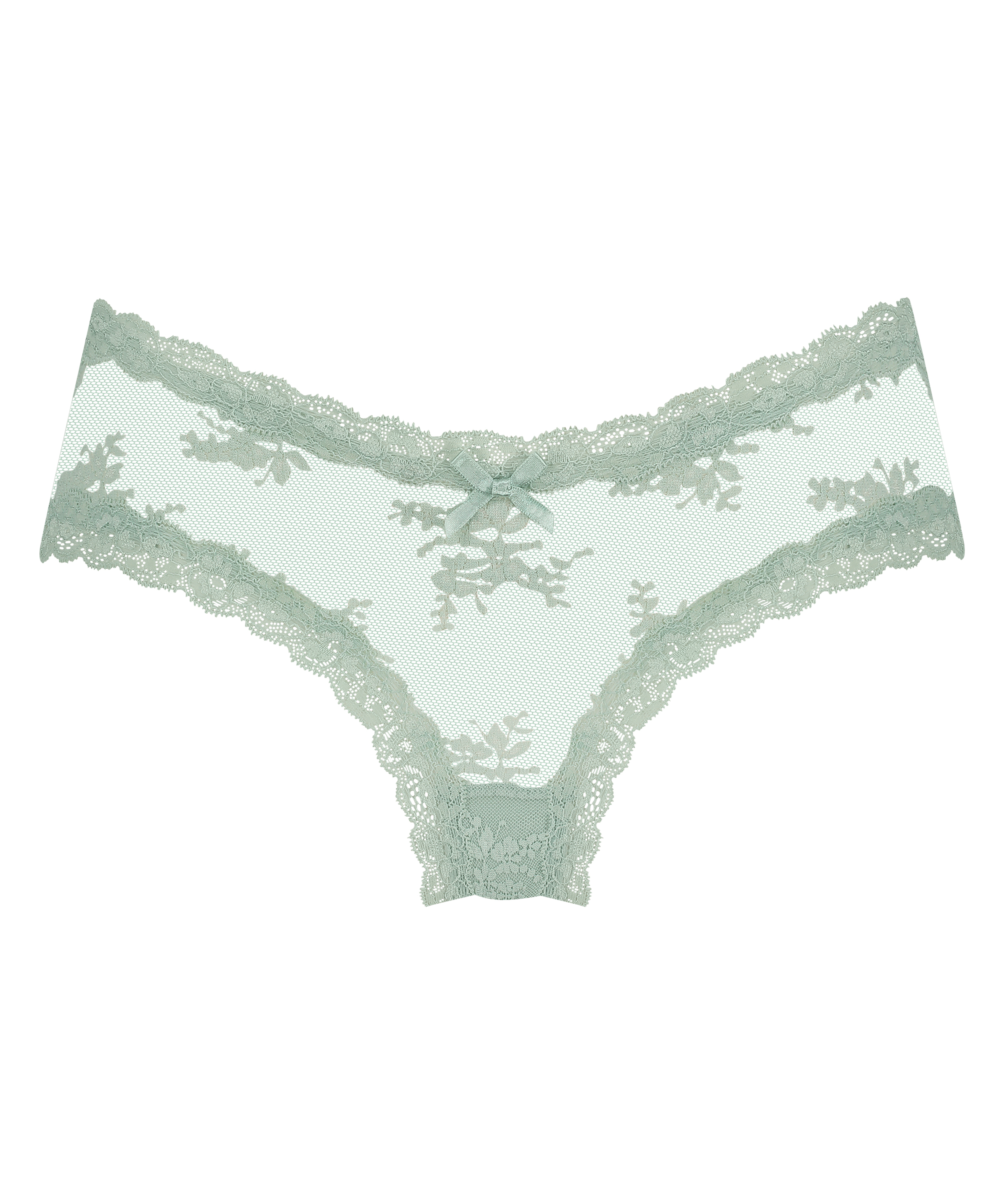 V-shaped Brazilian knickers mesh, Green, main