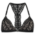 Rose Padded Triangle Bralette, Black