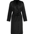 Satin Fleece Bathrobe, Black