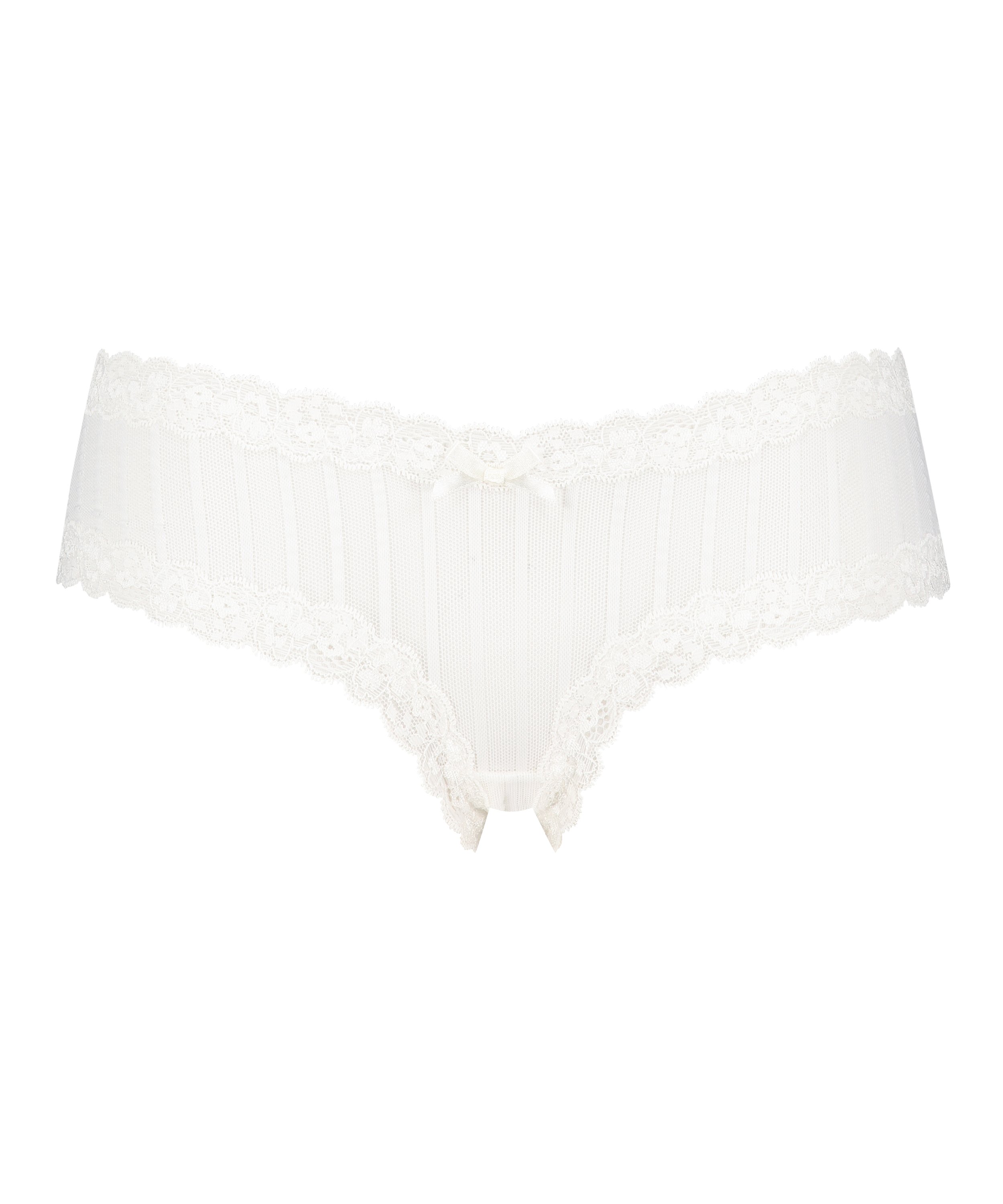 V-shaped Brazilian knickers mesh, White, main