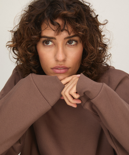 Top Crew Brushed Sweat, Brown