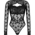 Turn heads with this stunning all-over lace body&mdash;where elegance meets versatility in one daring piece. Made from lace that hugs your curves, this body is designed to impress from every angle. The removable long sleeves offer the freedom to switch up your look. Perfect for special occasions, nights out, or adding a touch of luxury to your everyday wardrobe., Black