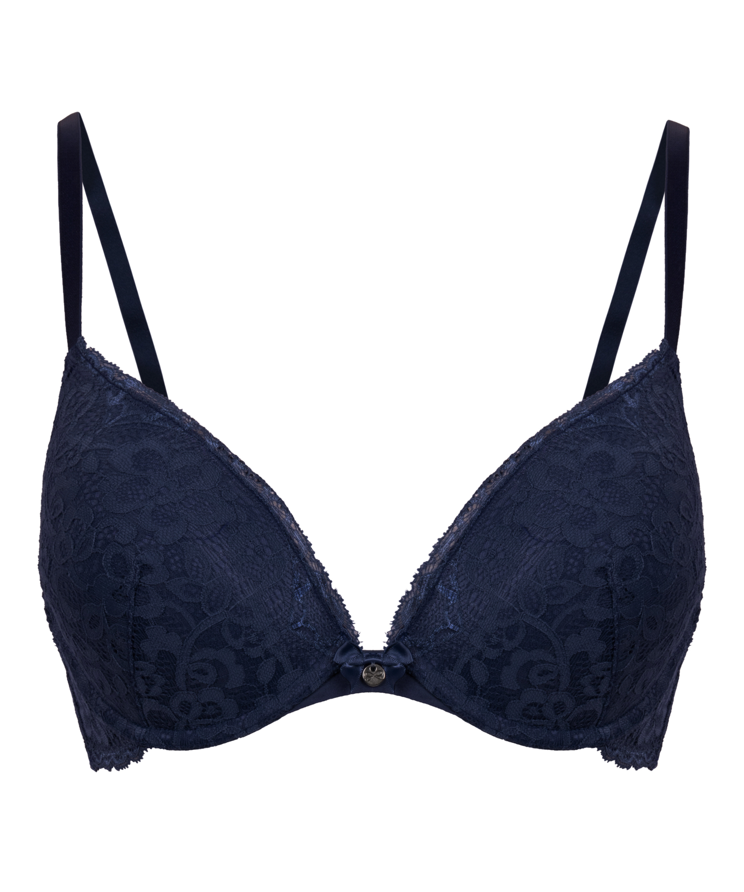 Marine Padded Push-Up Underwired Bra, Blue, main