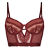Malika padded longline underwired bra, Red