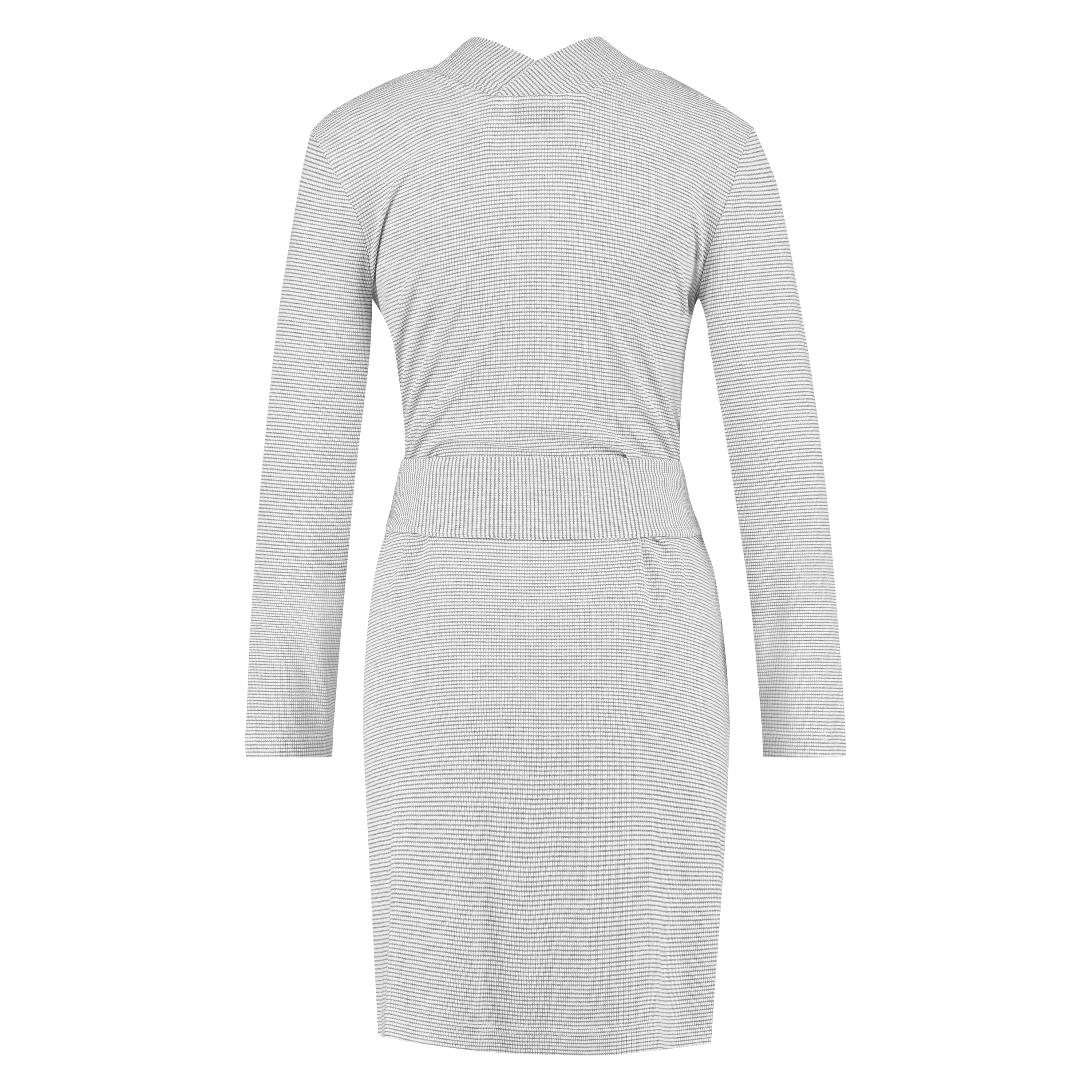 Rib stripe Bathrobe, Gray, main
