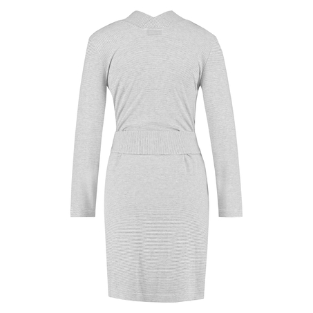 Rib stripe Bathrobe, Gray