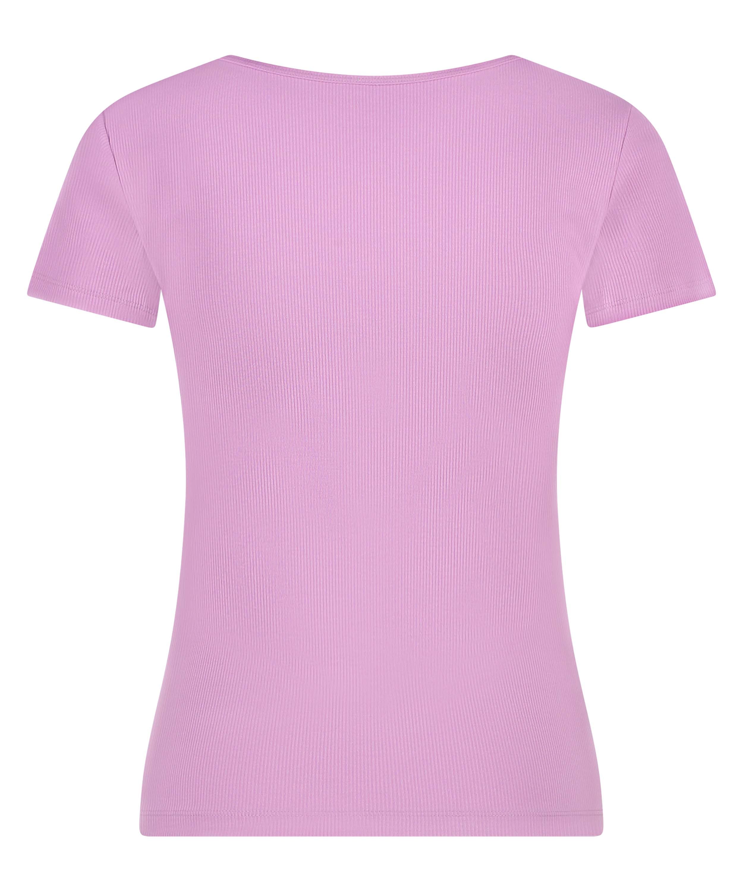 Henley Short Sleeved Pyjama Top, Purple, main