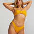 Crinkle Bandeau Bikini Top, Yellow