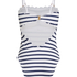 Bandeau Scallop Swimsuit, White