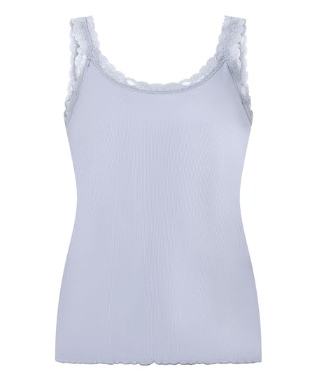 Singlet Rib Jersey Lace, Purple