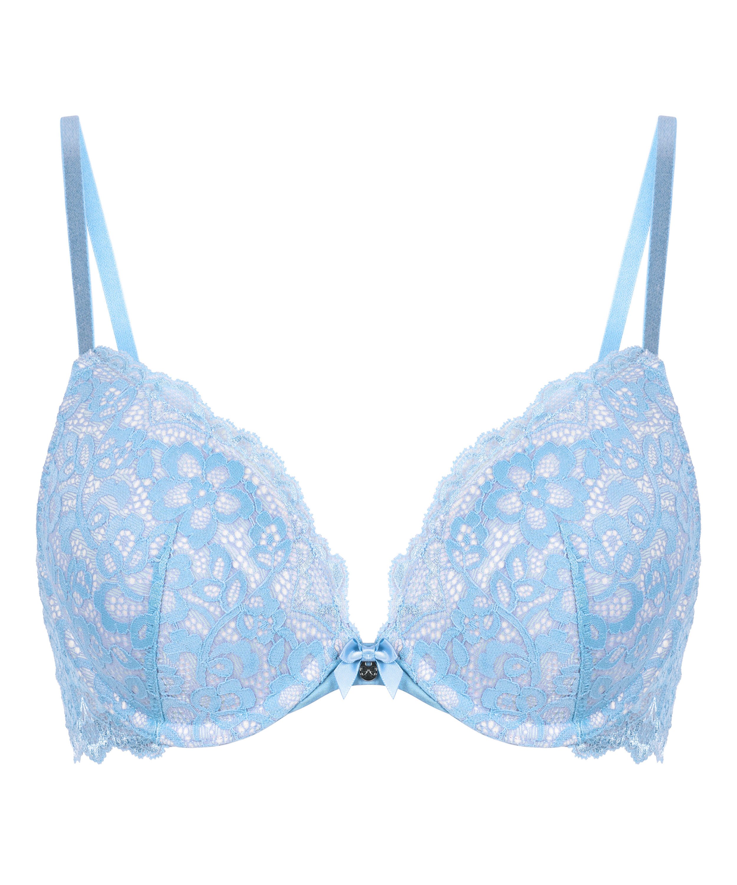 Marine Padded Push-Up Underwired Bra, Blue