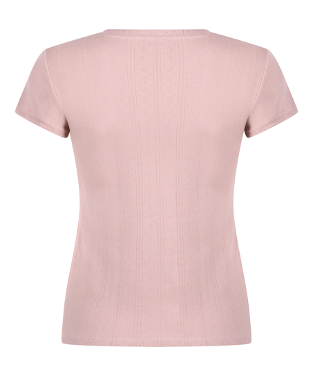 Pointelle Top, Pink