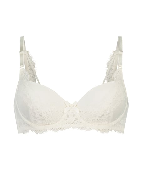 Daisy Padded Underwired Bra, White