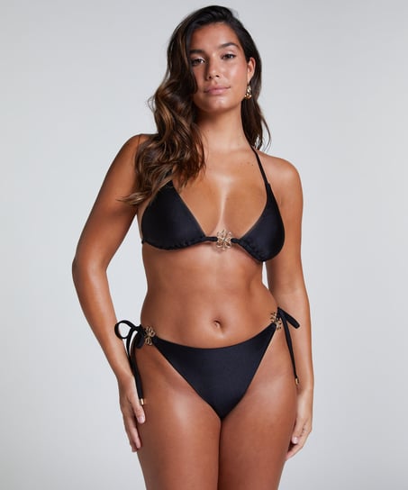 Yucatan High-Leg Bikini Bottoms, Black