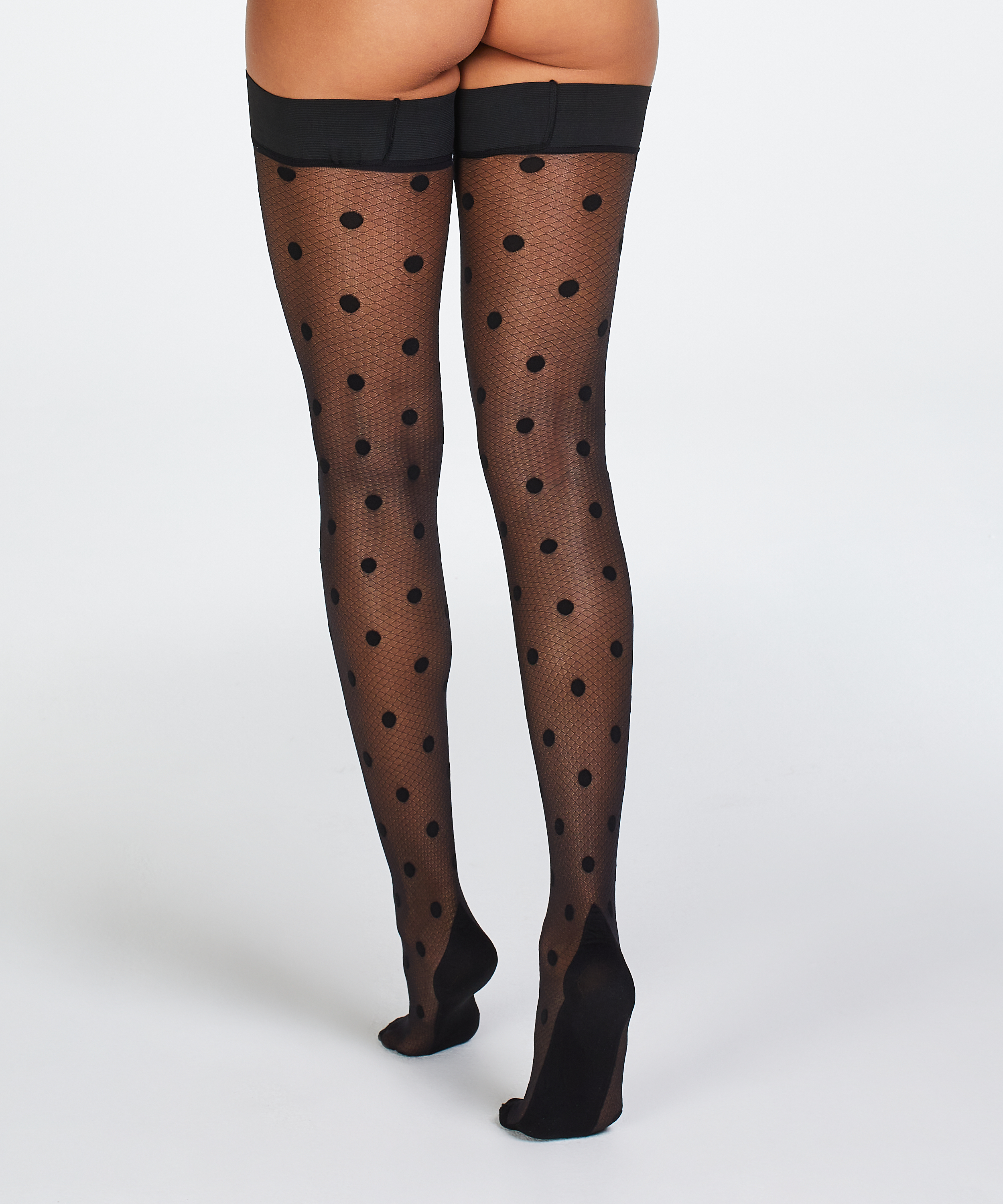 Stay-up 15 Denier Dots Fishnet, Black, main