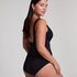 Shaping Shell Mesh Swimsuit, Black
