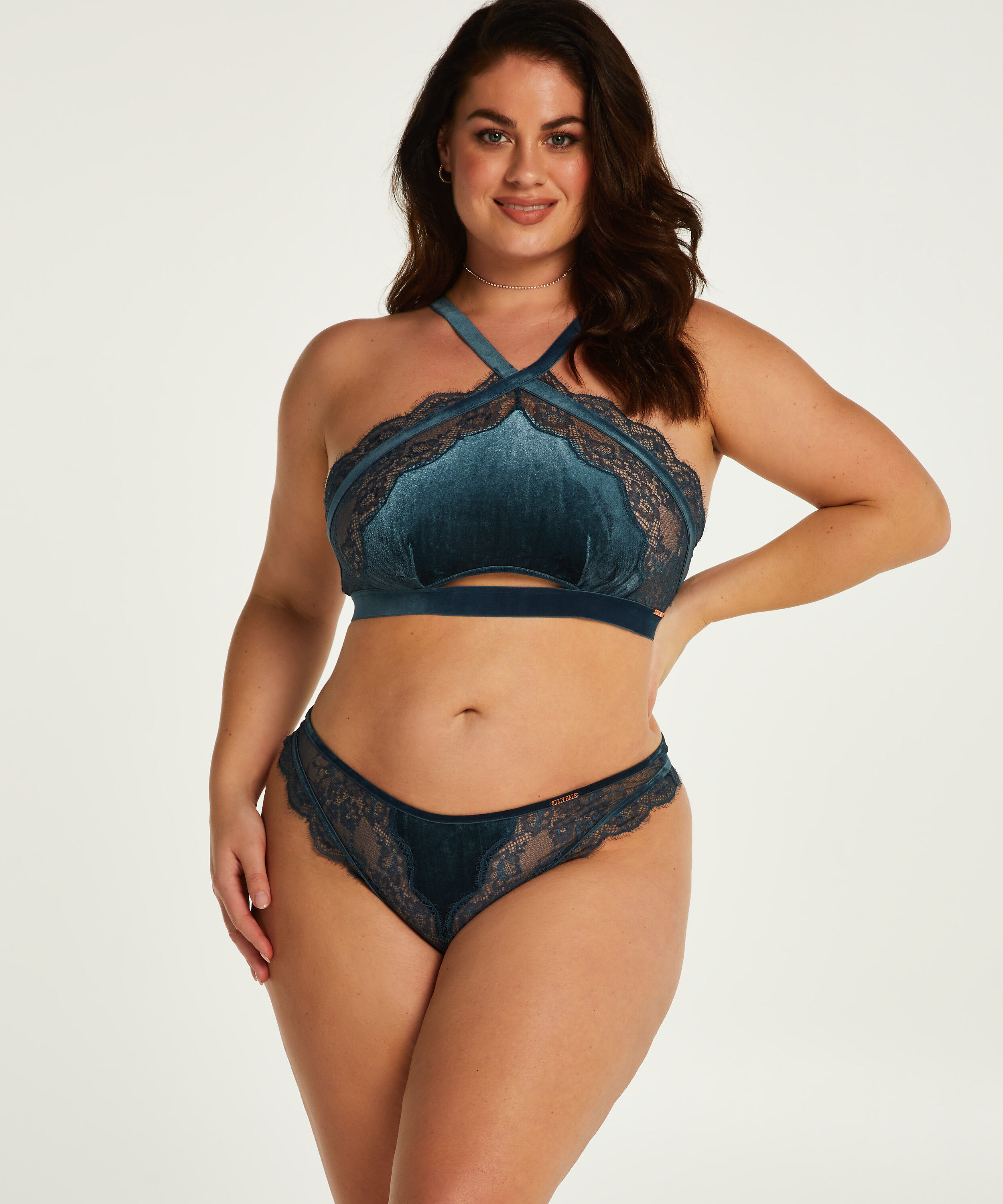Janelle High-cut Thong Curvy Lucy Hale, Blue