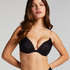 Transparent Back Padded Strapless Underwired Push-Up Bra, Black