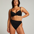 Scallop Padded Underwired Bikini Top, Black