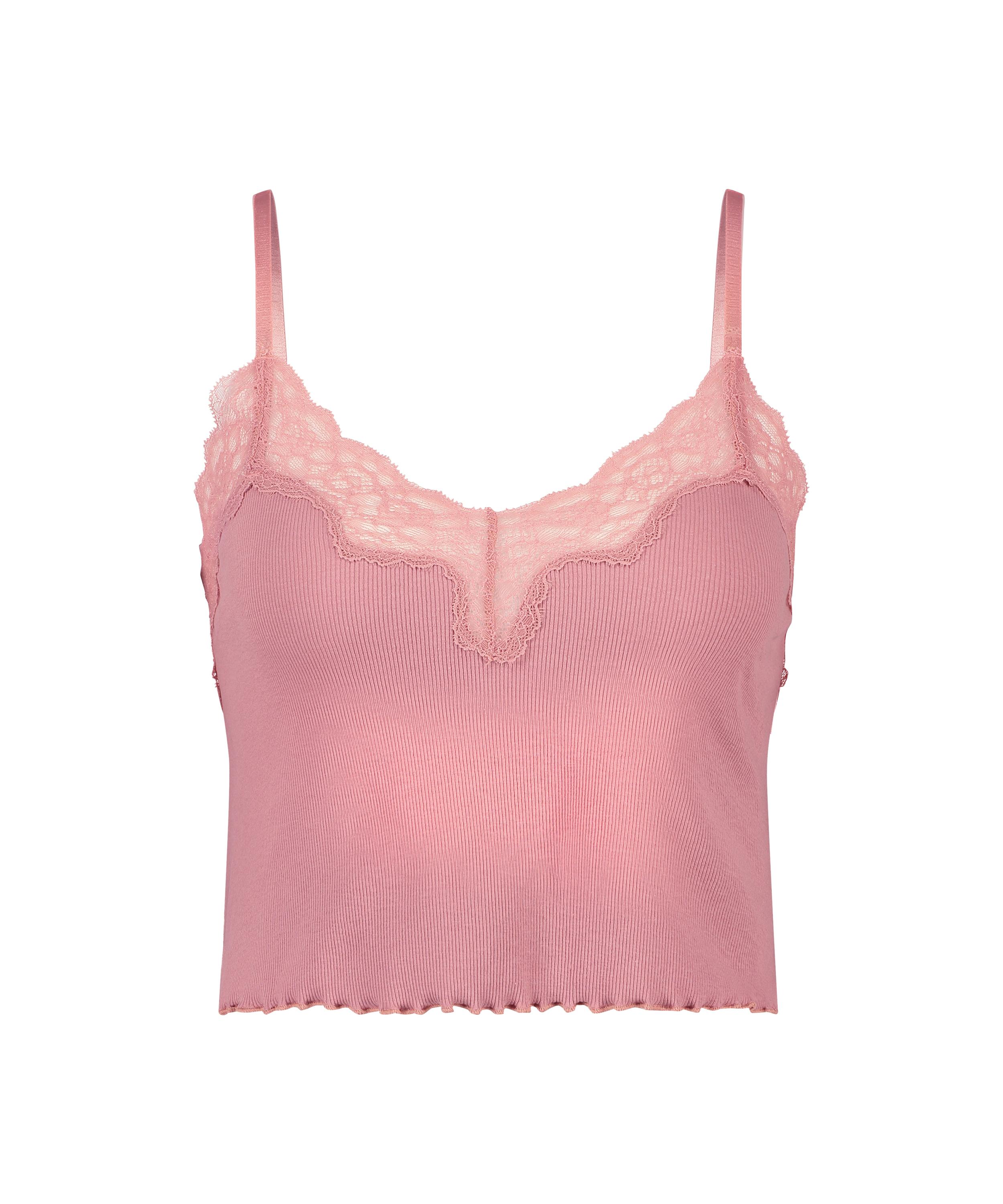 Cami rib lace Mia HKM x NA-KD, Pink, main