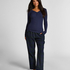 Longsleeved Pyjama Top Henley, Blue