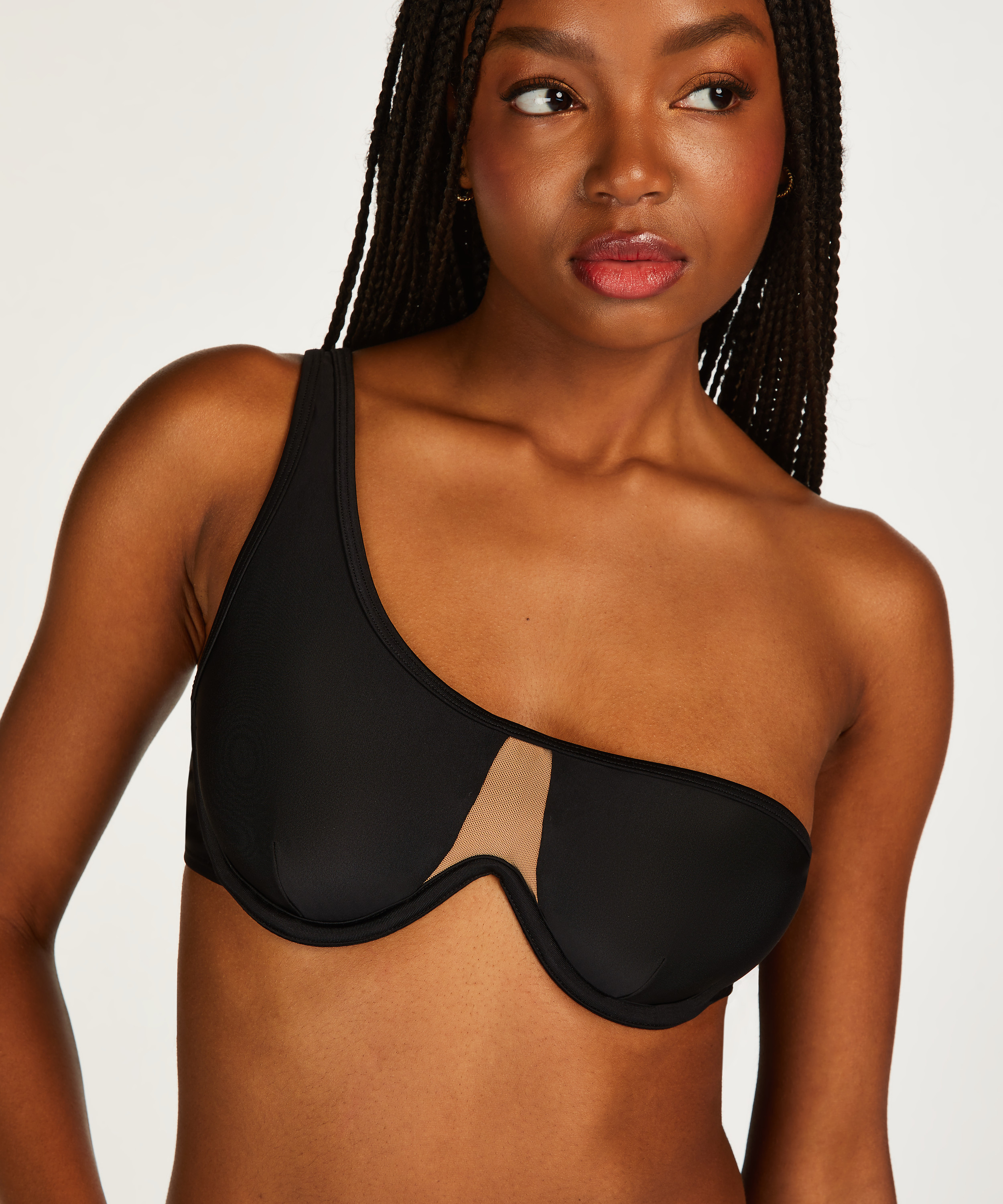 Belize Non-Padded Underwired Bikini Top, Black, main