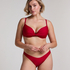 Luna padded bikini top, Red