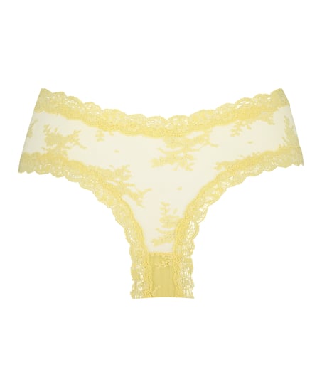 V-shaped Brazilian knickers mesh, Yellow