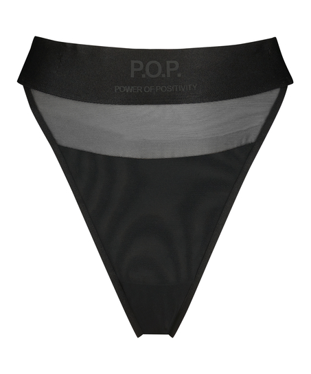 High-cut Thong Flexing, Black