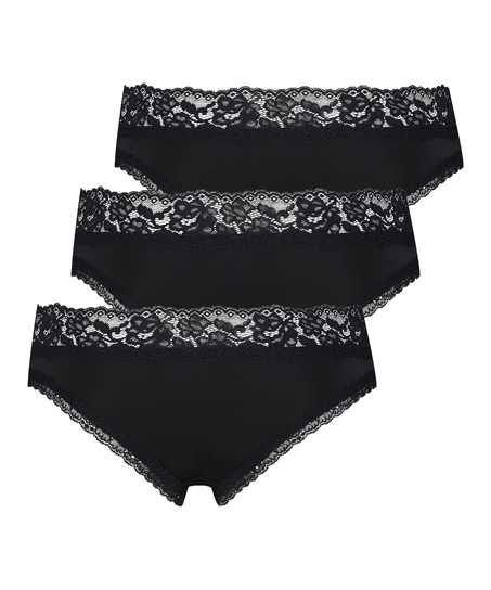 3-pack Dakota brasilian short, Black